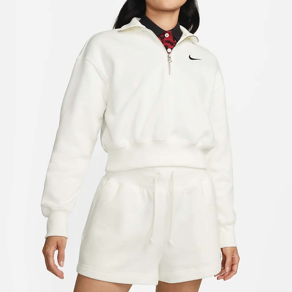 Nike White Cropped Sweatshirt and Shorts - NWT